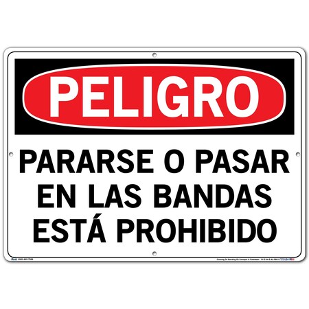 Vestil Aluminum Sign, 14-1/2" Height, 20-1/2" Width, Aluminum, Rectangle, Spanish SI-D-34-E-AL-080-S